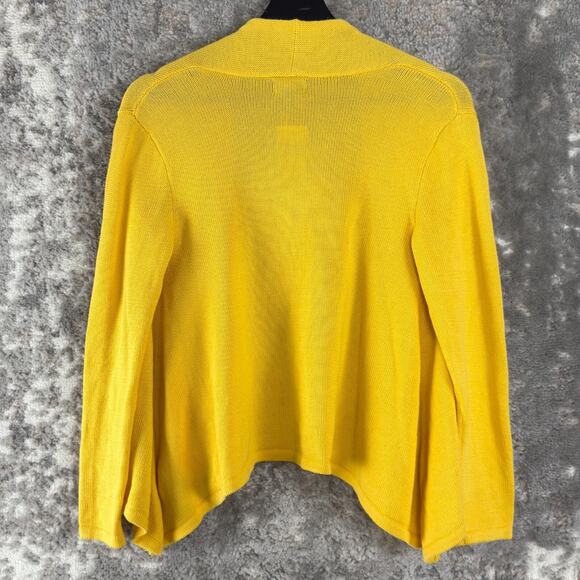 NEW Ralph Lauren Size M 8-10 Pima Cotton Open Front Cardigan Sweater Yellow NWT - Picture 4 of 9